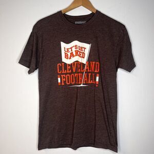 Breaking T Brown Lets Get Baked Cleveland Football T Shirt size 34x25